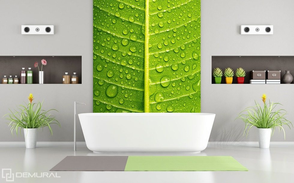Зеленая макросъемка Фотообои для ванной Фотообои Demural